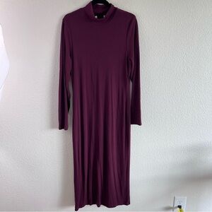 Marine Layer Womens Lexi Rib Turtleneck Midi Dress